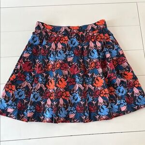 J. Crew Factory Floral Mini Skirt - Red and Blue